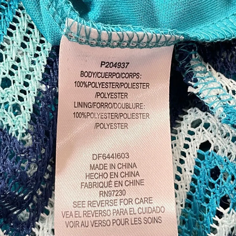 NWT Almost famous Sz L Teal White Chevron Backless Cleavage Sexy Fun mini dress